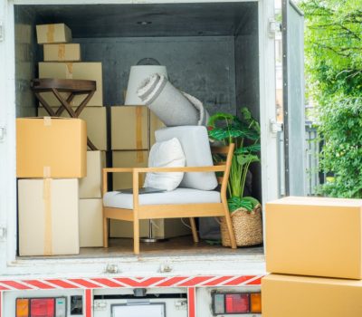 House moving service,Boxes waiting to be moved into a new home.